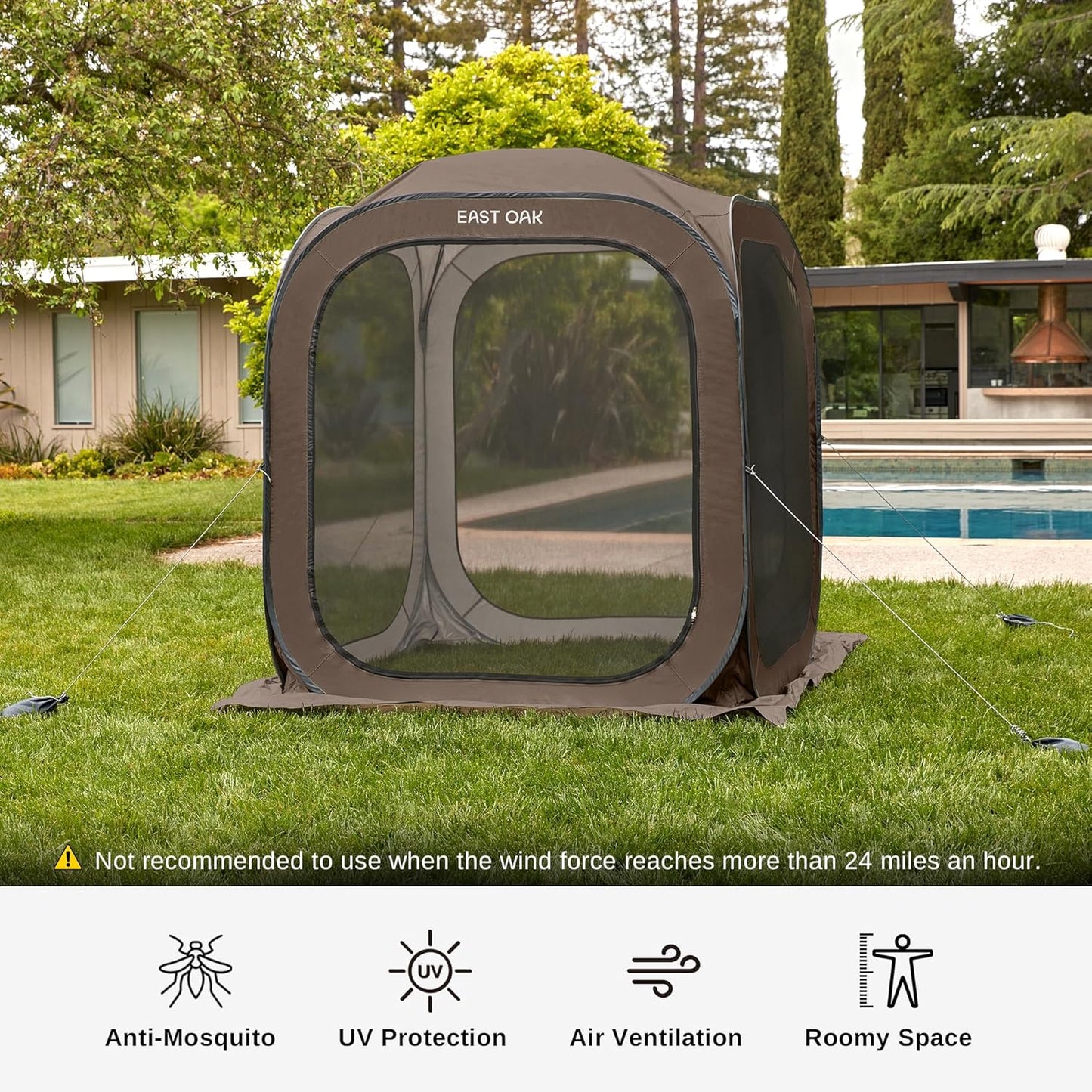 Carpa mosquitero 6x6pulg portátil para patio y terraza