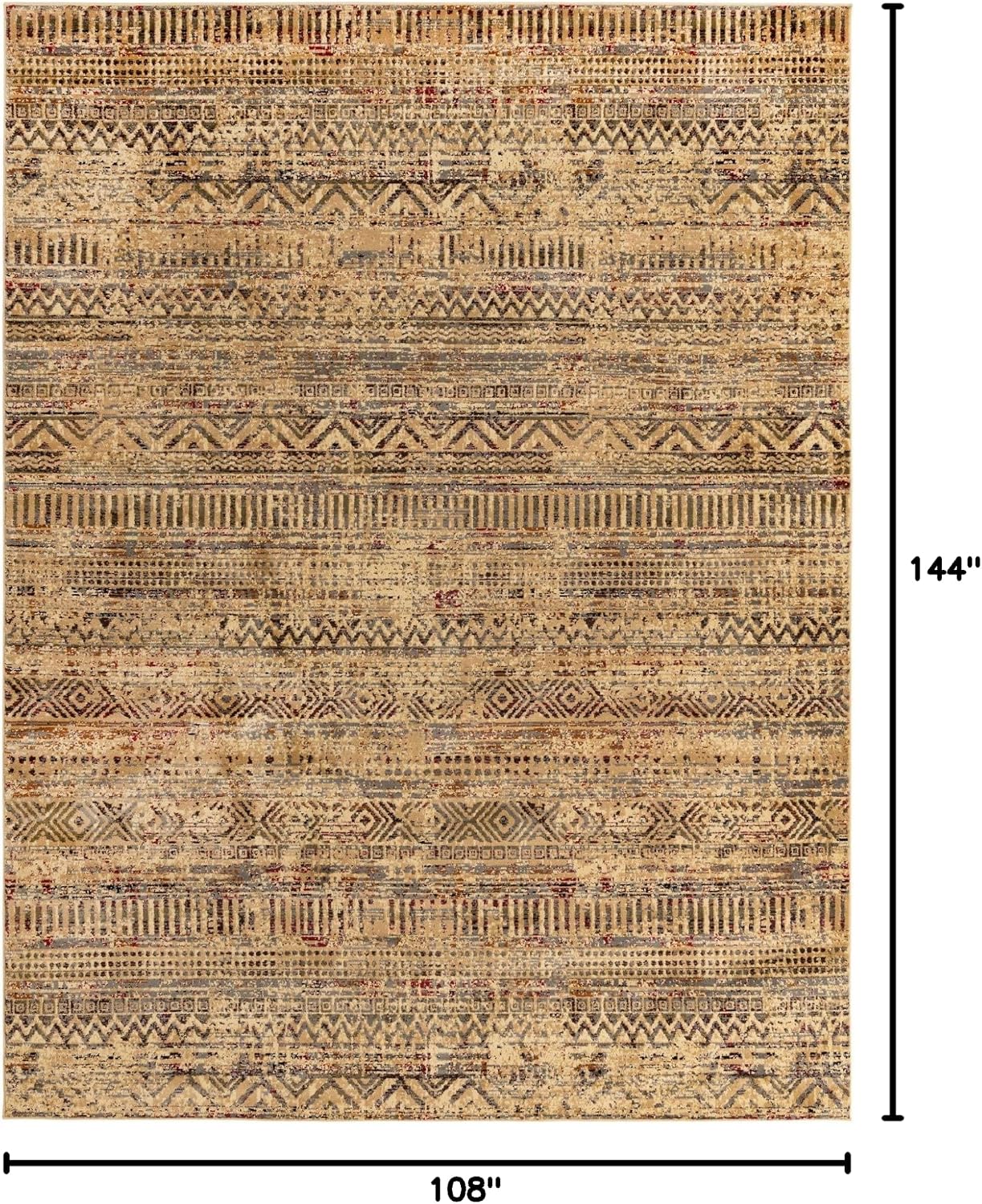 Alfombra área Saturn Collection 9x12ft beige gris
