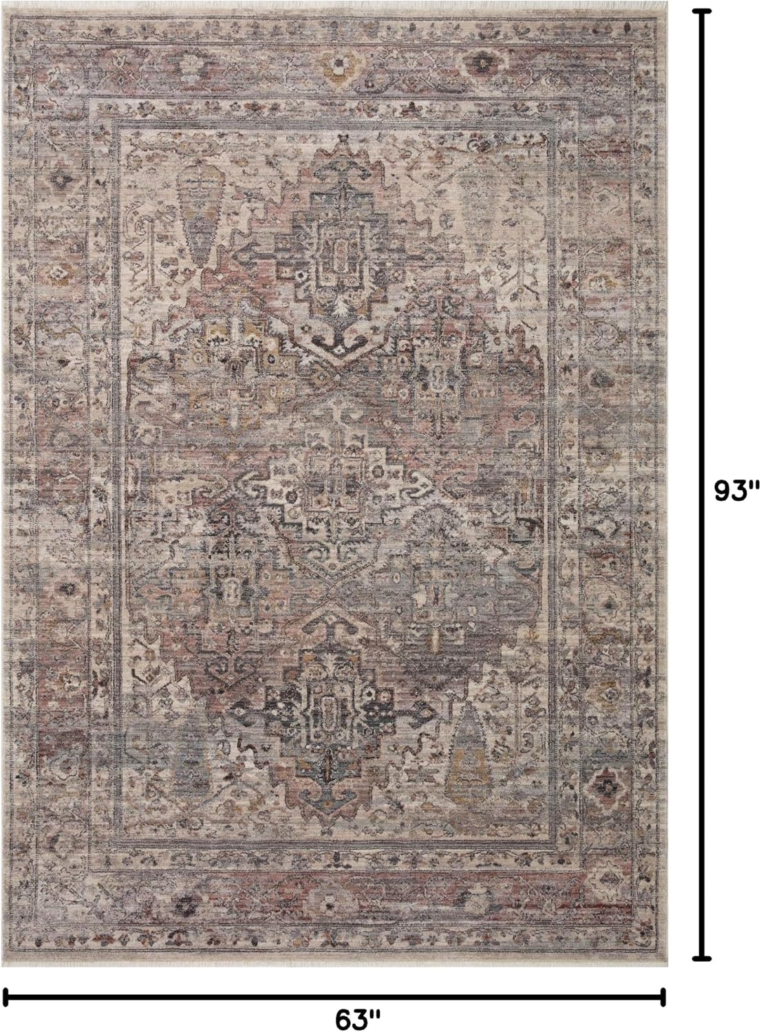 Alfombra área 5'3x7'9 color plata