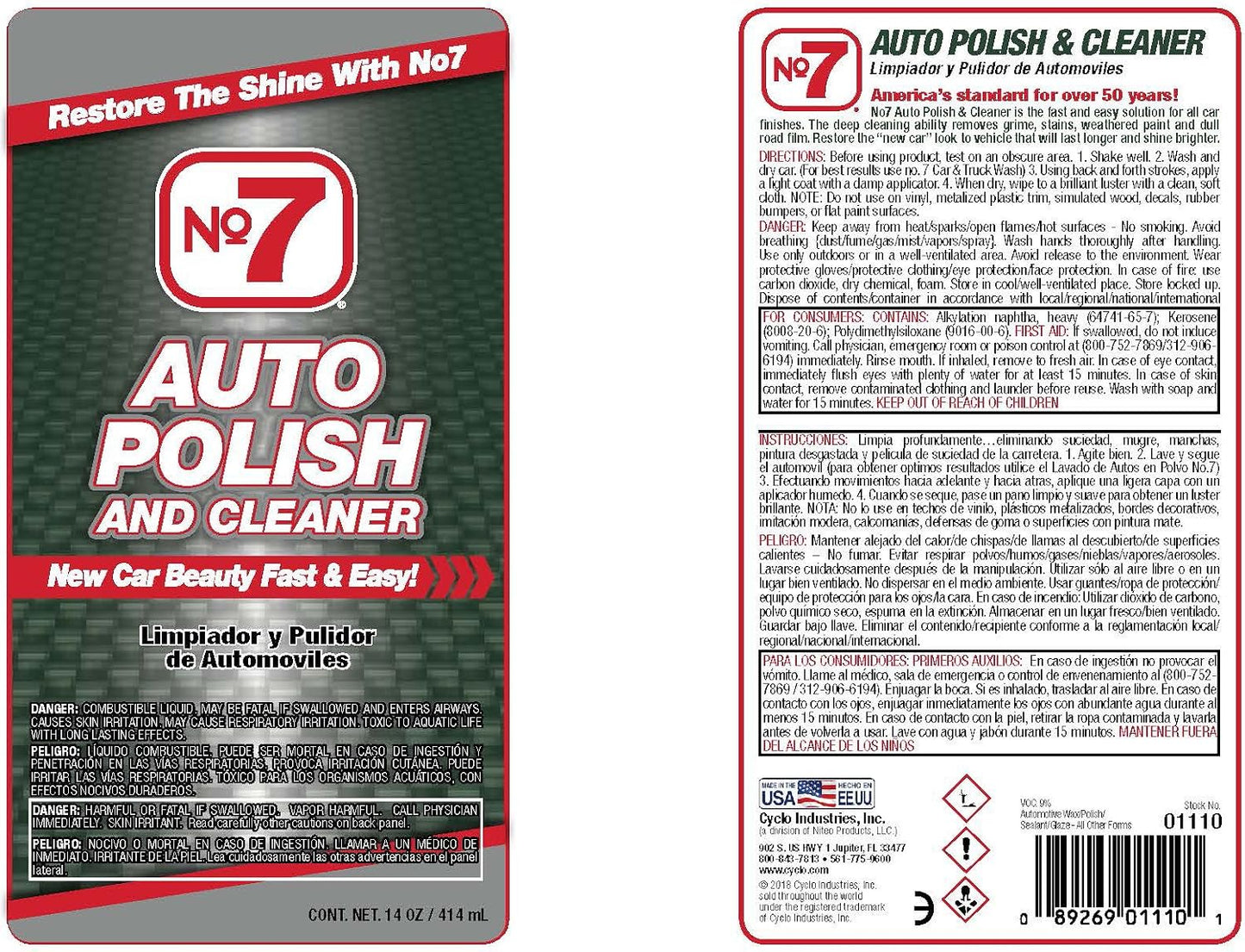 Limpia y pulidor automotriz 14oz
