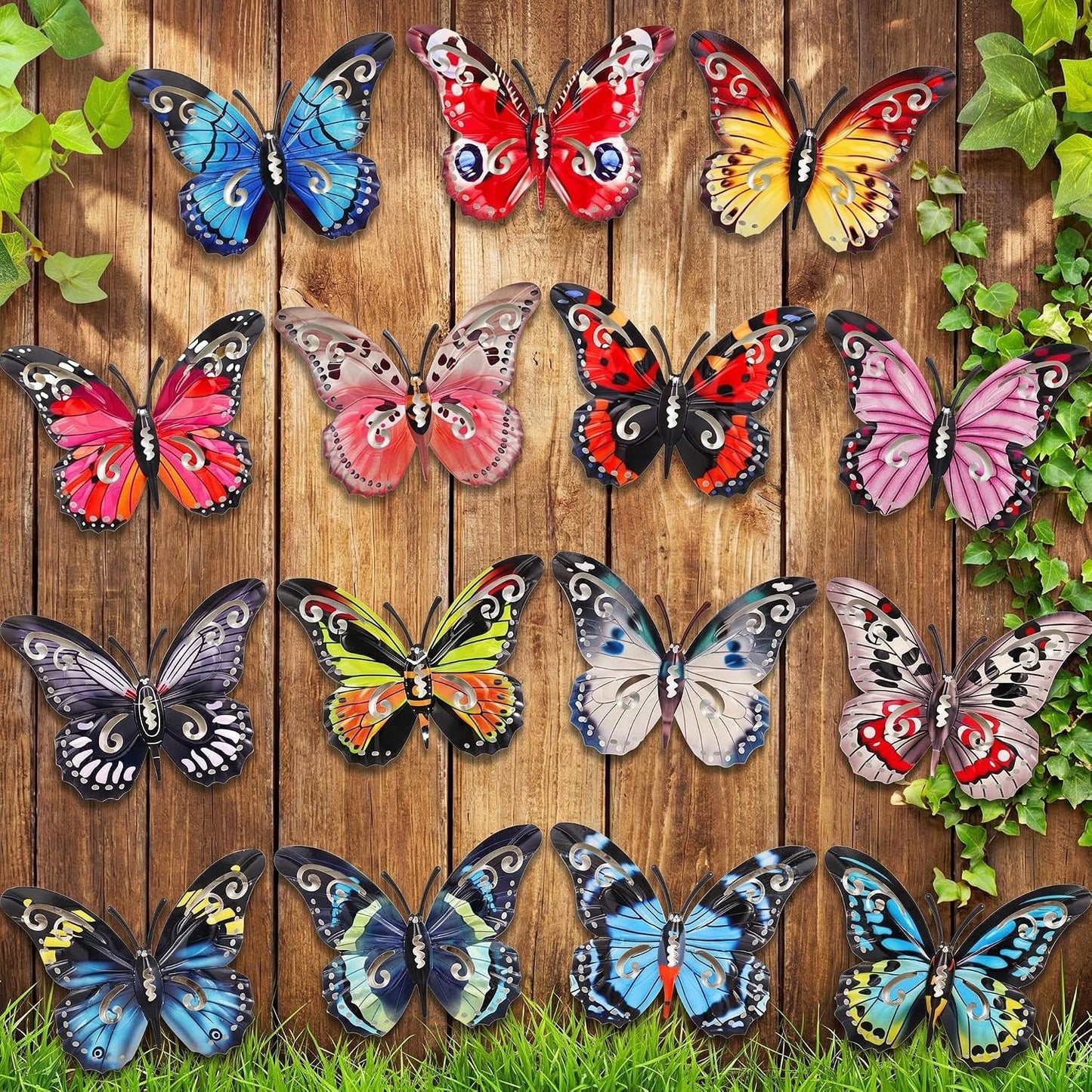 15 Mariposas Metal 3D 6.5" Decoración