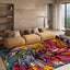 Alfombra decorativa 4x6ft multicolor diseño arco iris no