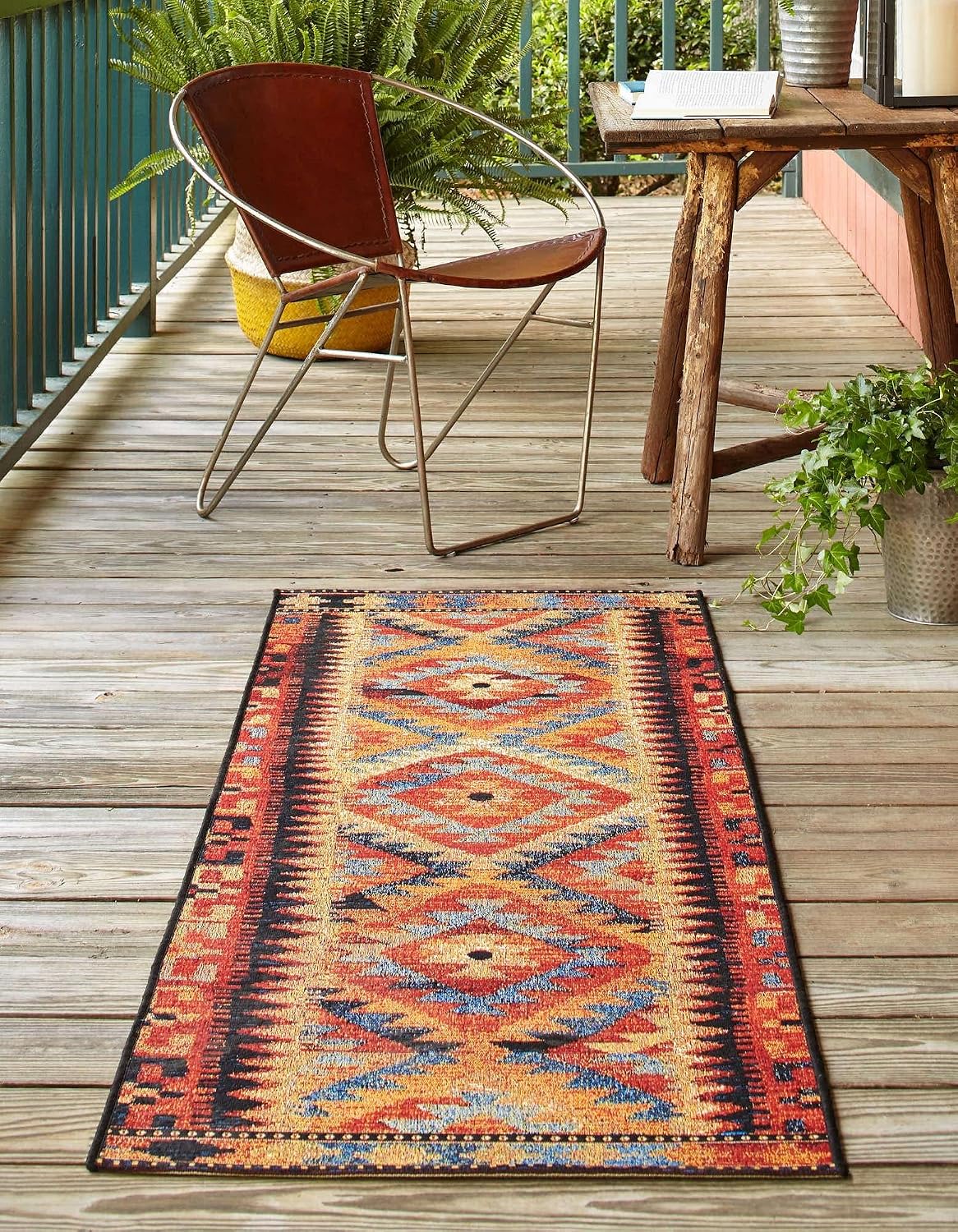 Alfombra área Tortuguero 2x6ft1pulg multi/azul