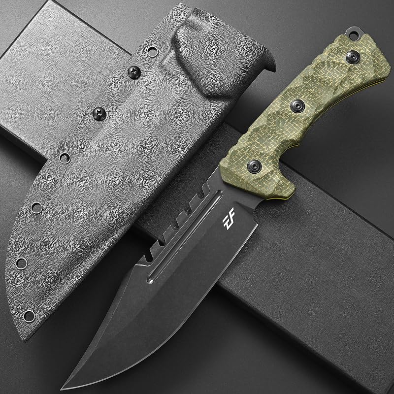 Cuchillo EDC Full Tang Hoja Micarta para acampar y caza