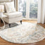 Alfombra redonda micro-loop 5ft marfil y azul sala