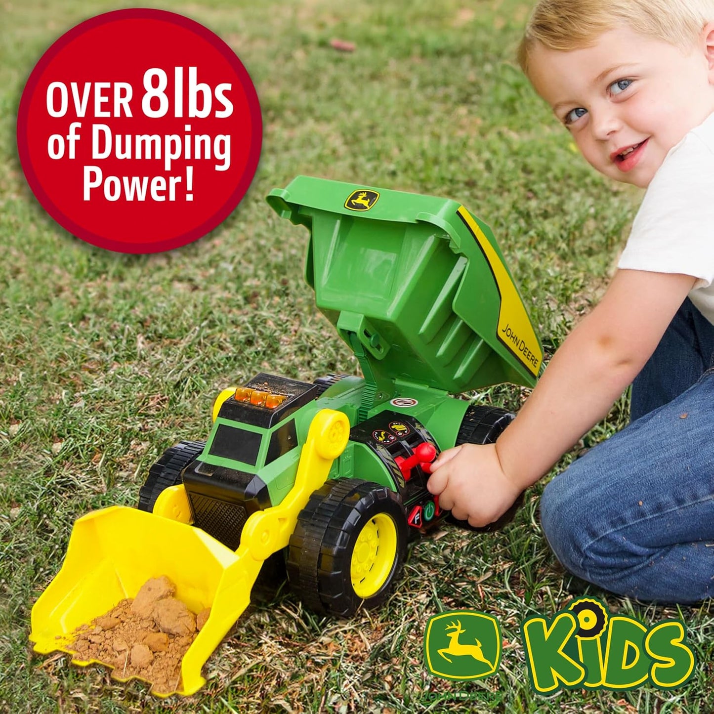Excavadora motorizada 2en1 camión volquete niños