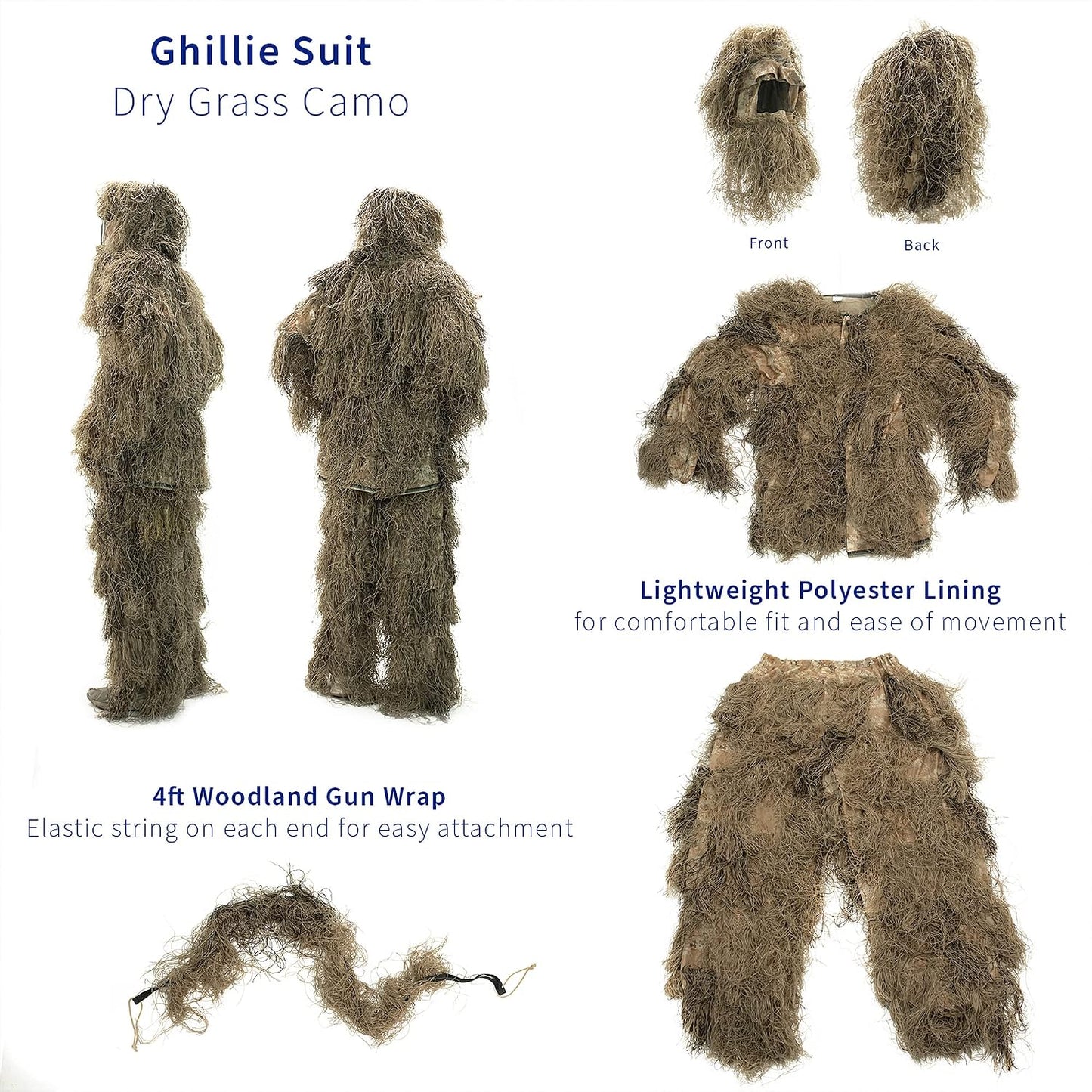 Traje camuflaje bosque 4 Pzas Ghillie