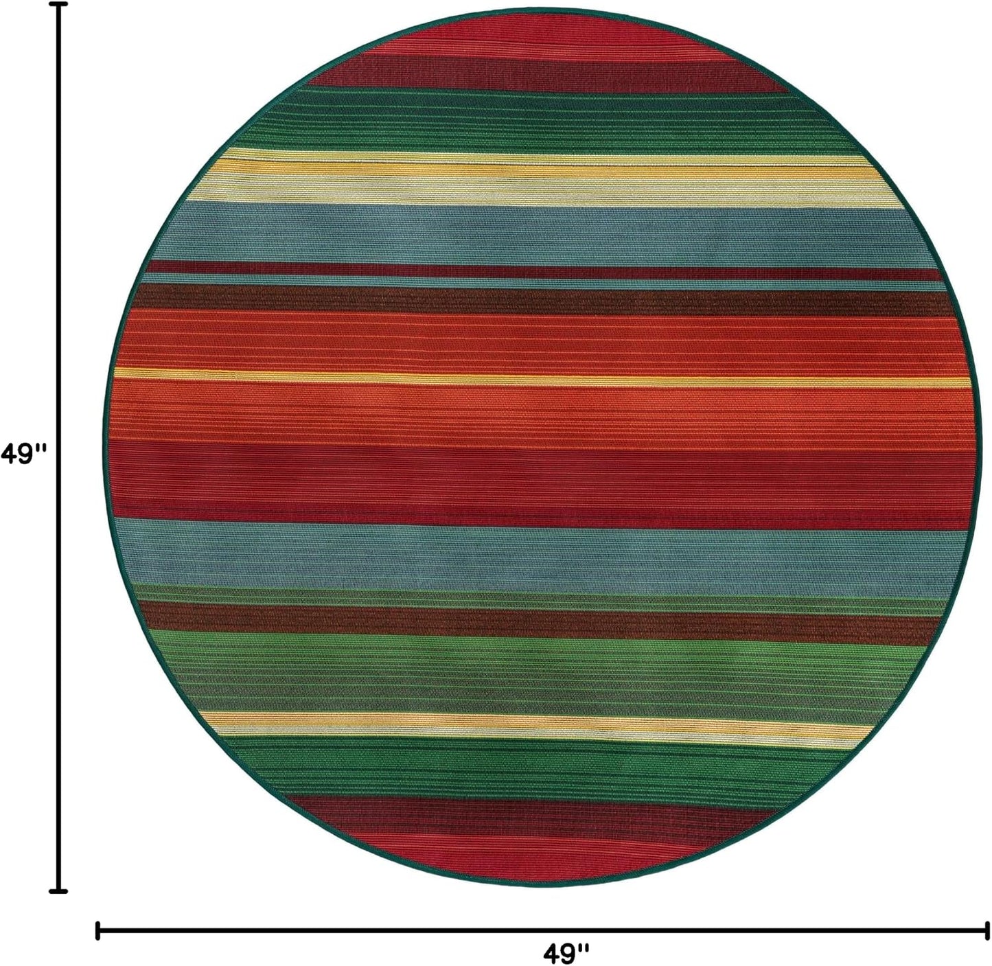 Alfombra redonda Jaco 4ft1" multicolor y azul claro