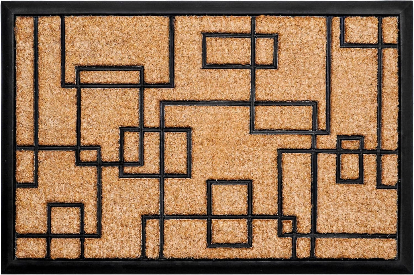 Felpudo cuadrado 24x36" natural/negro