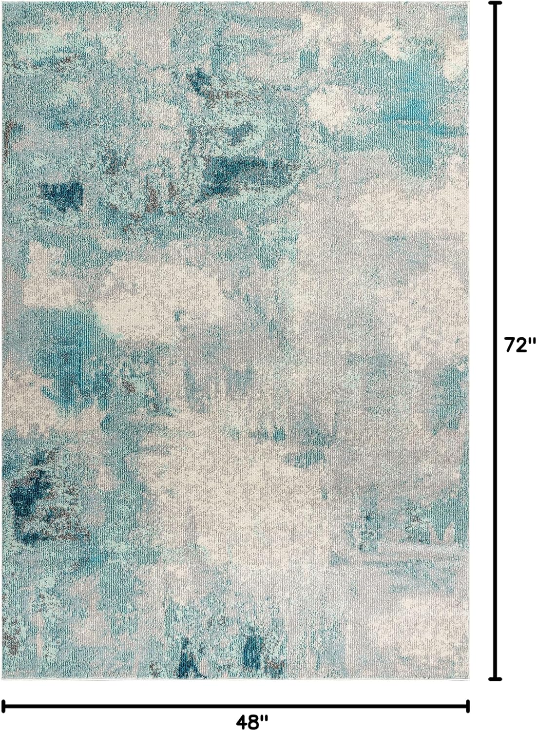 Alfombra sala dormitorio cocina 4x6 crema/azul apta mascotas