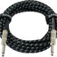 Cable audio TS 1/4pulg para guitarra y bajo trenzado 20ft negro gris