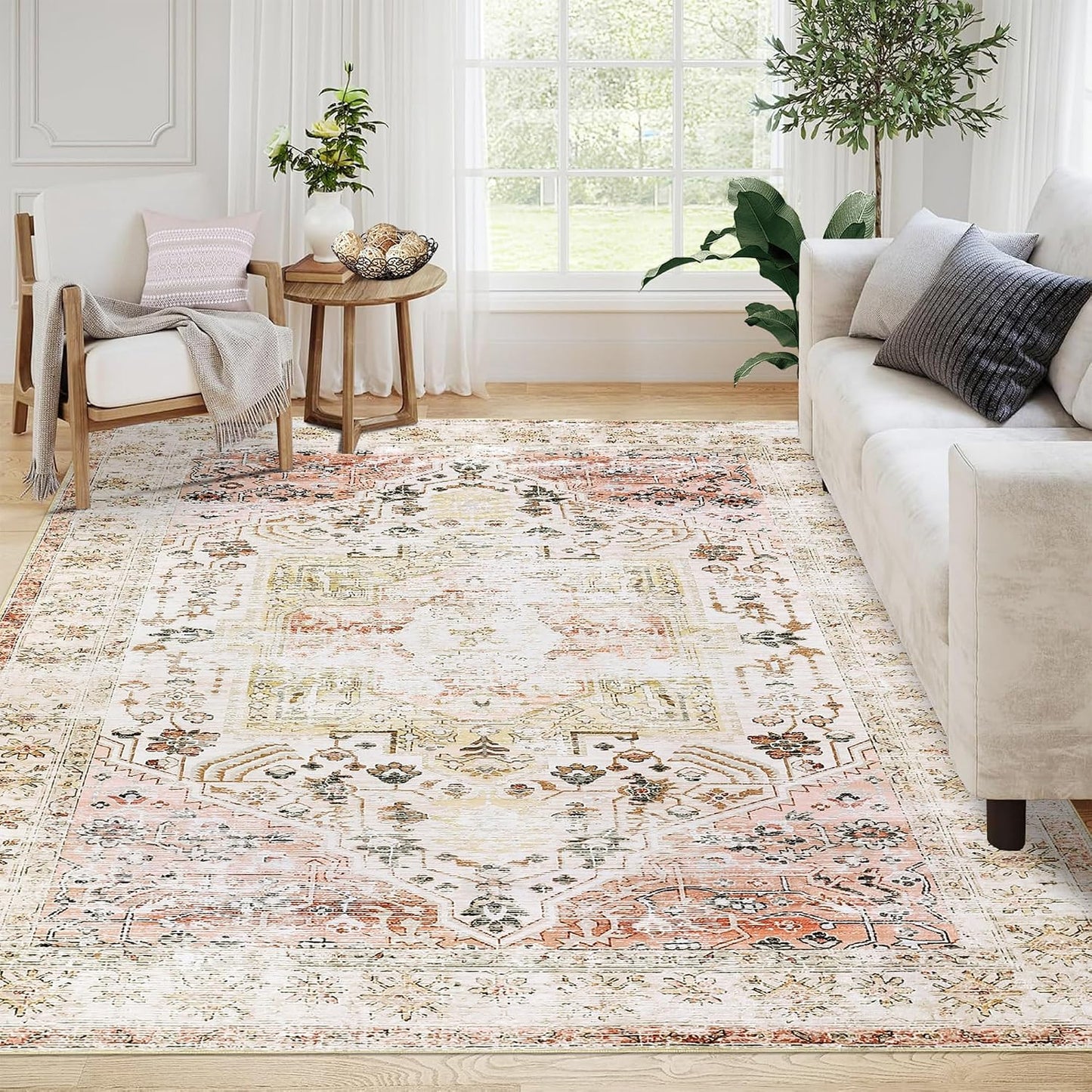 Alfombra sala 8x10ft lavable vintage antiderrap