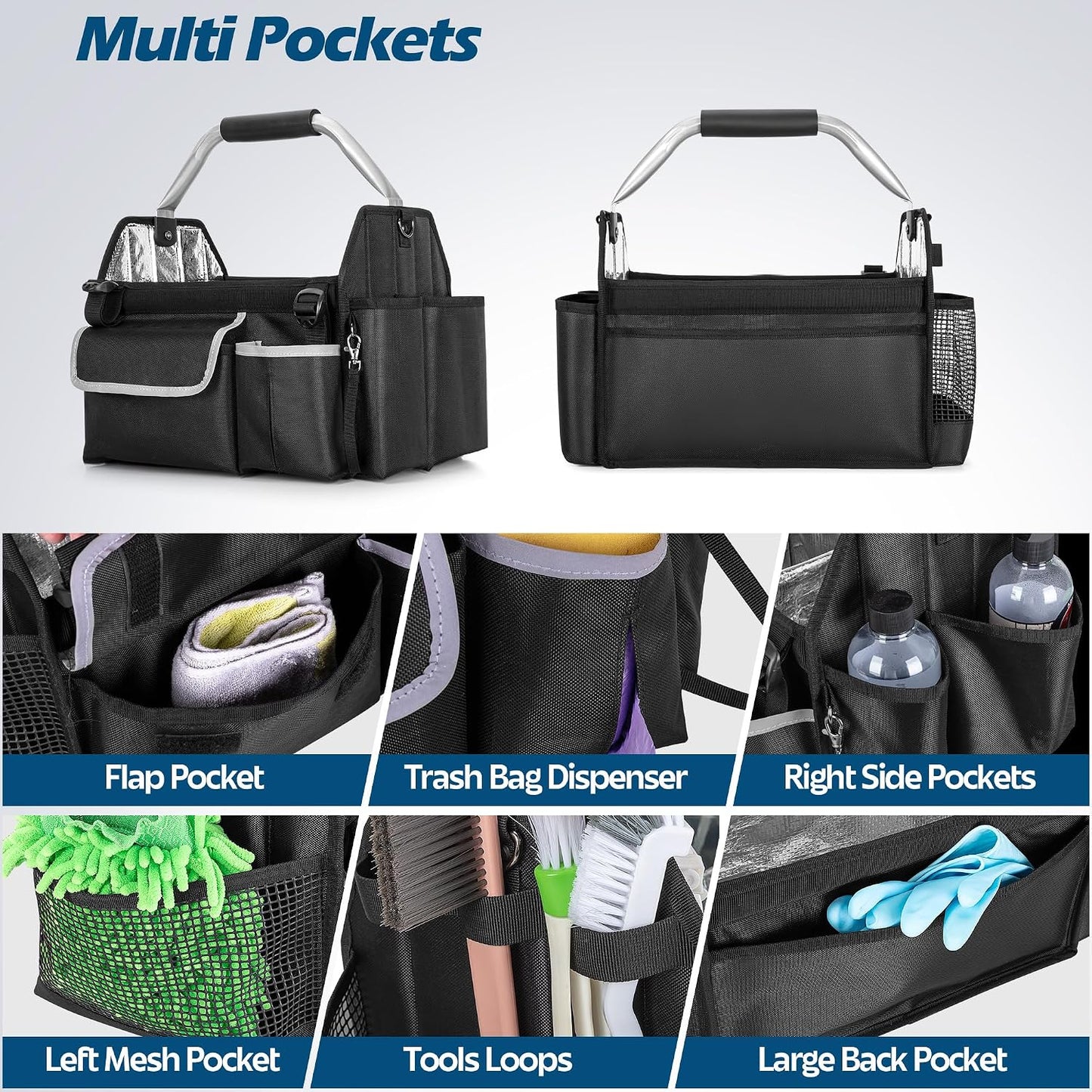 Bolsa plegable para detallado auto con asa y correa