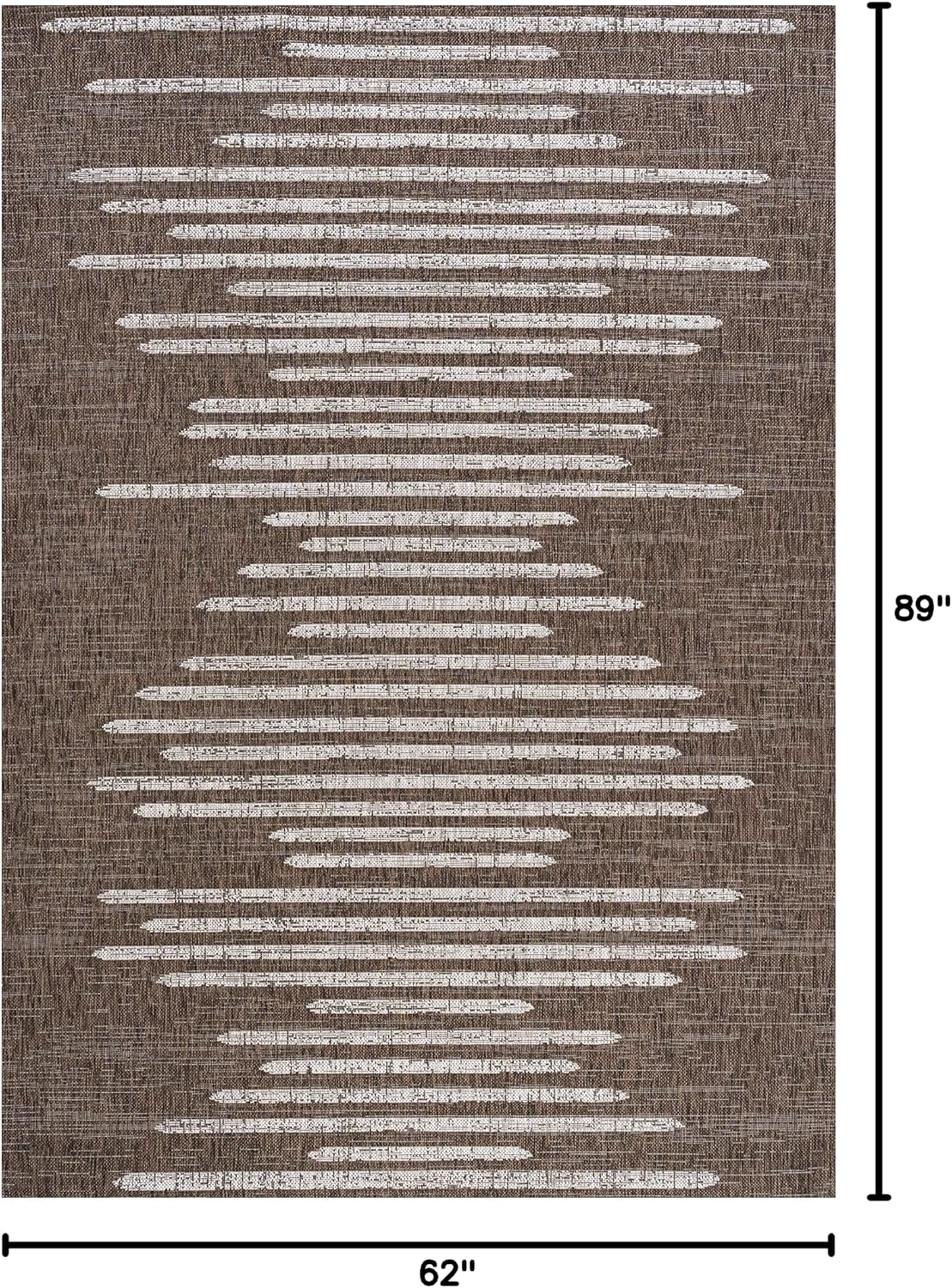Alfombra geométrica rayas 5x8ft marrón patio
