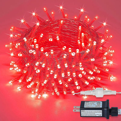 Cadena LED 98ft 200 luces impermeables 8 modos hogar jardín