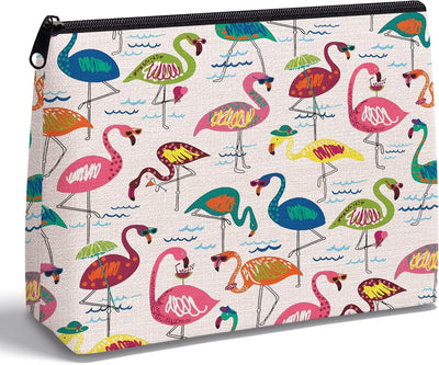 Bolsa maquillaje con cremallera impreso flamenco