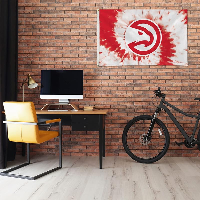 Bandera NBA Atlanta Hawks Tie-Dye 3x5pulg decoración hogar
