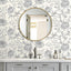 Papel tapiz floral blanco 17.5x354pulg dormitorio baño