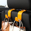 Gancho reposacabezas coche 4uds organizador universal amarillo