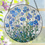 Colgante Vidrio 20.32cm Vitral Flores No Me Olvides