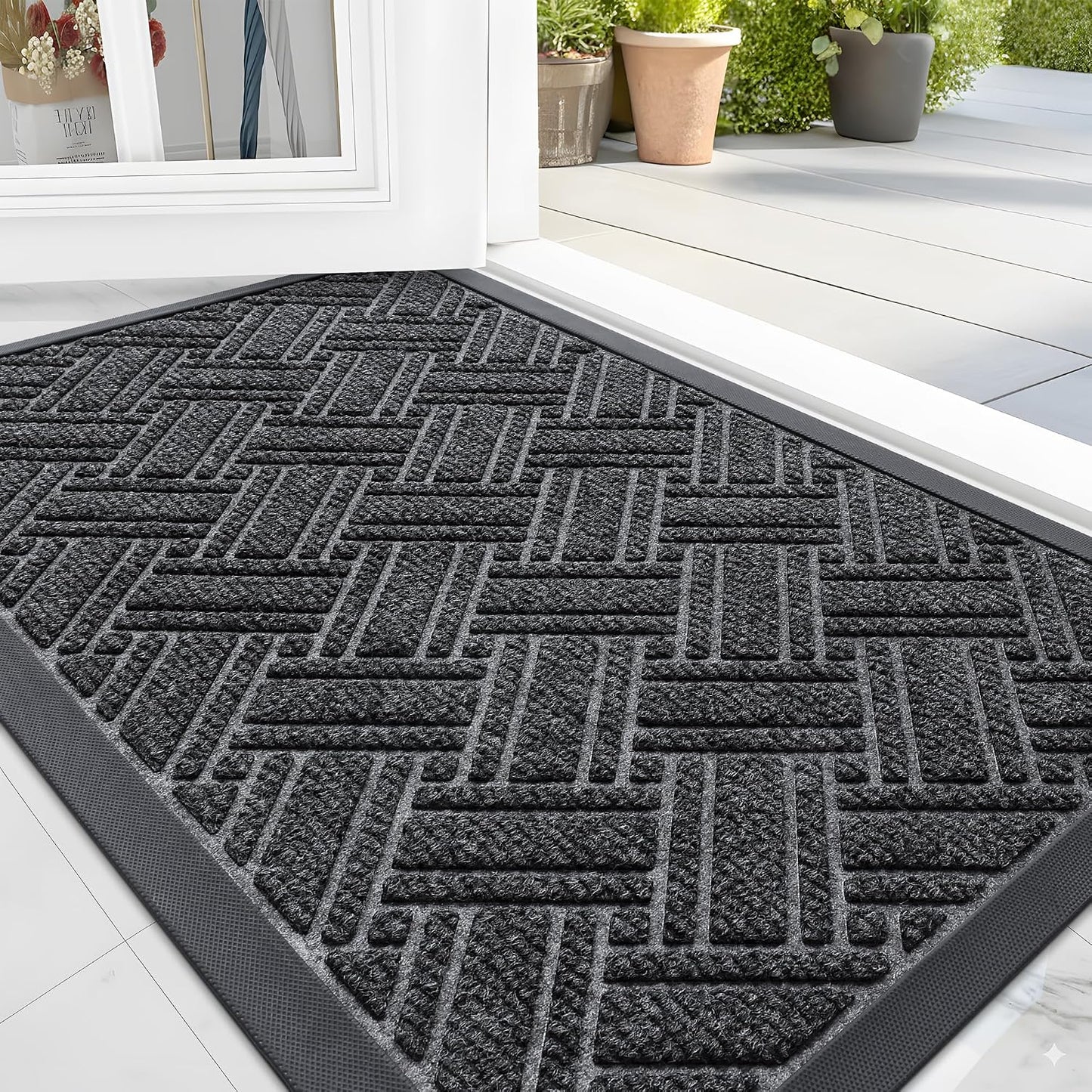 Tapete goma natural antiderrap impermeable puerta delantera