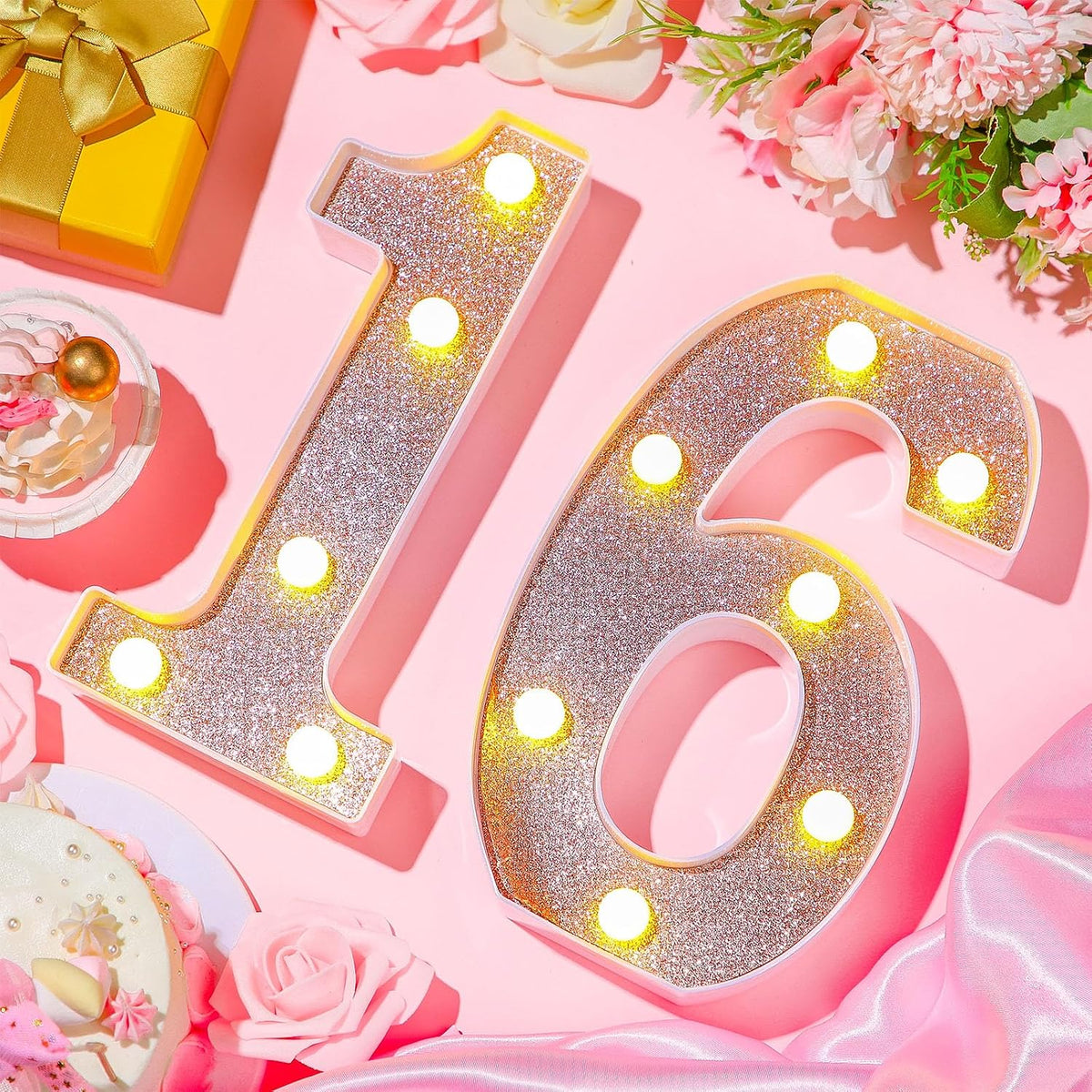 Letrero LED números decorativos para cumpleaños y fiestas