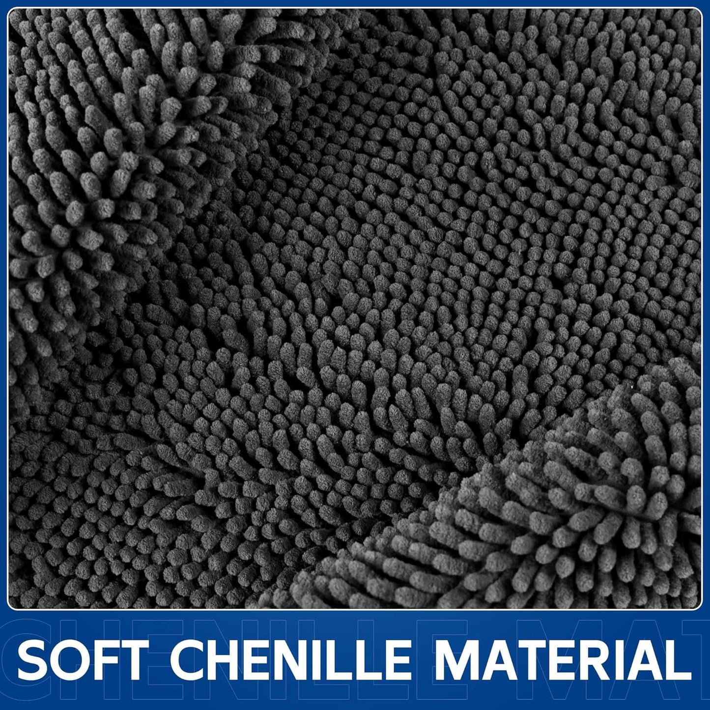 Tapete absorbente chenille puerta perro antiderrap lavable