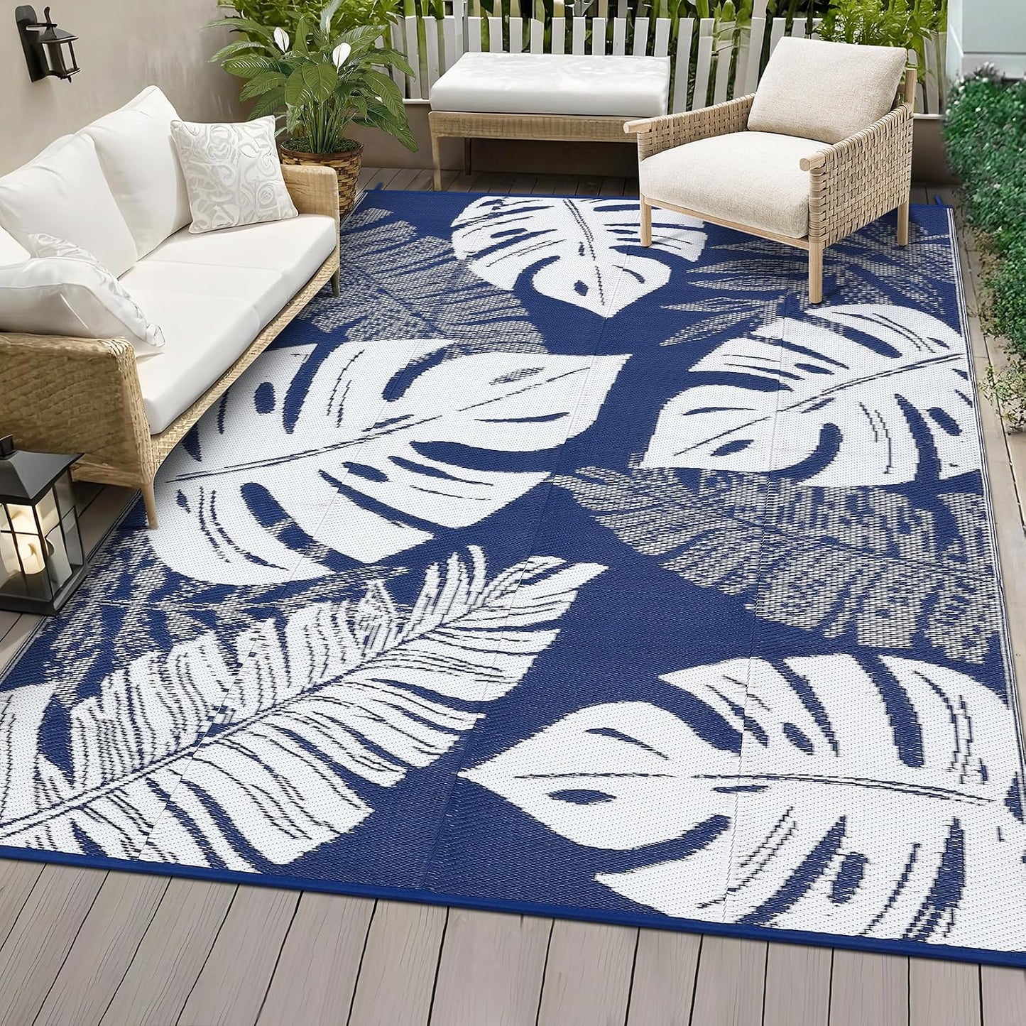 Alfombra plástico impermeable patio 8x10ft reversible UV