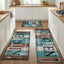 3 Alfombras cocina antideslizantes color turquesa y verde