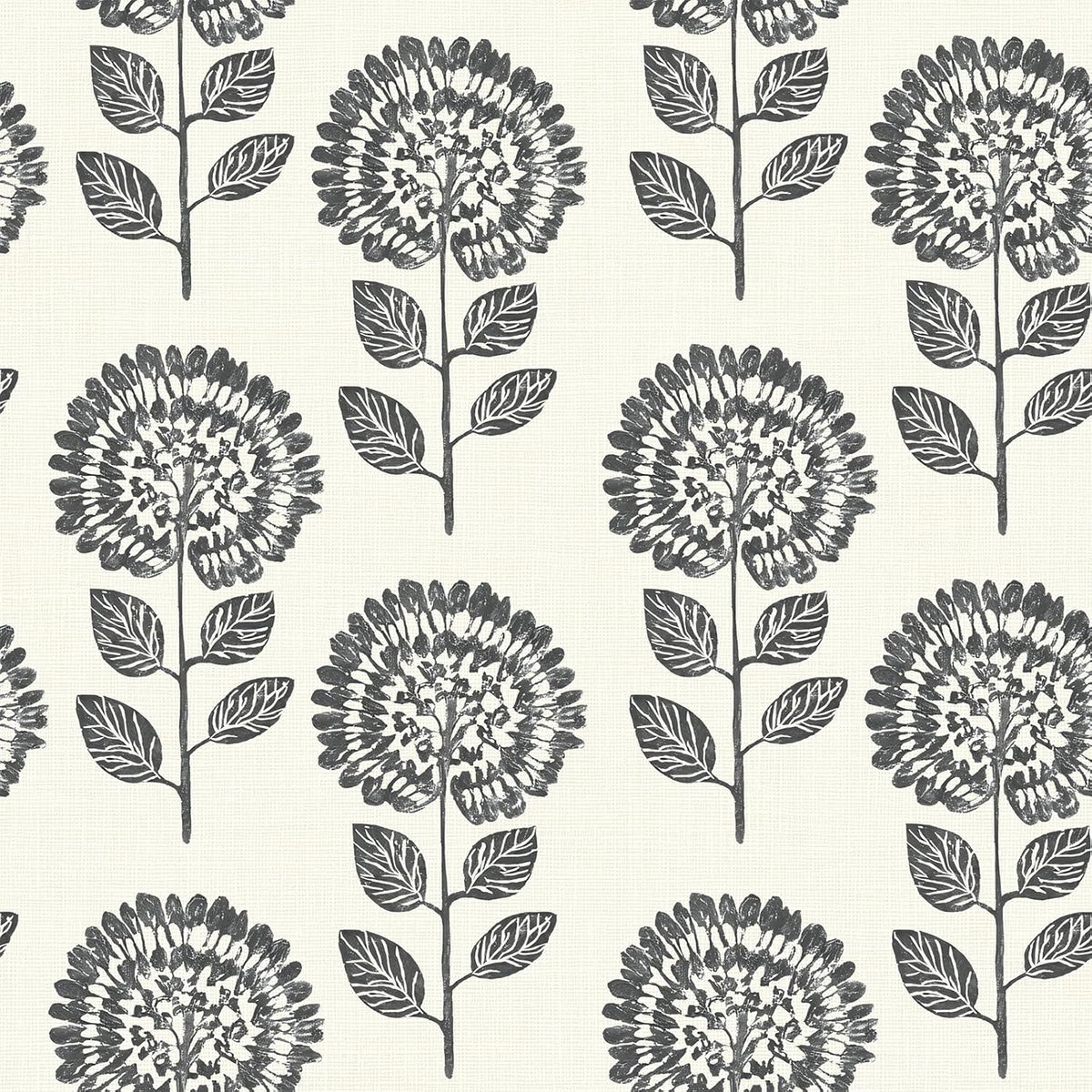 Papel tapiz floral carbón bohemio 17.7x354pulg autoadhesivo