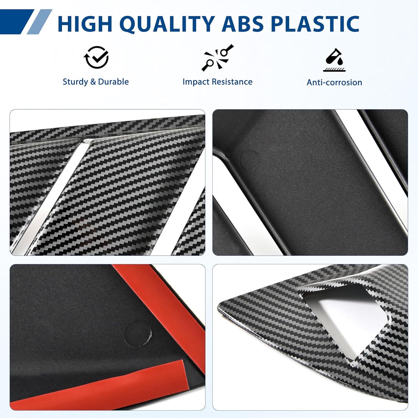 Rejilla lateral Mustang fibra carbono estilo Lambo 24-26