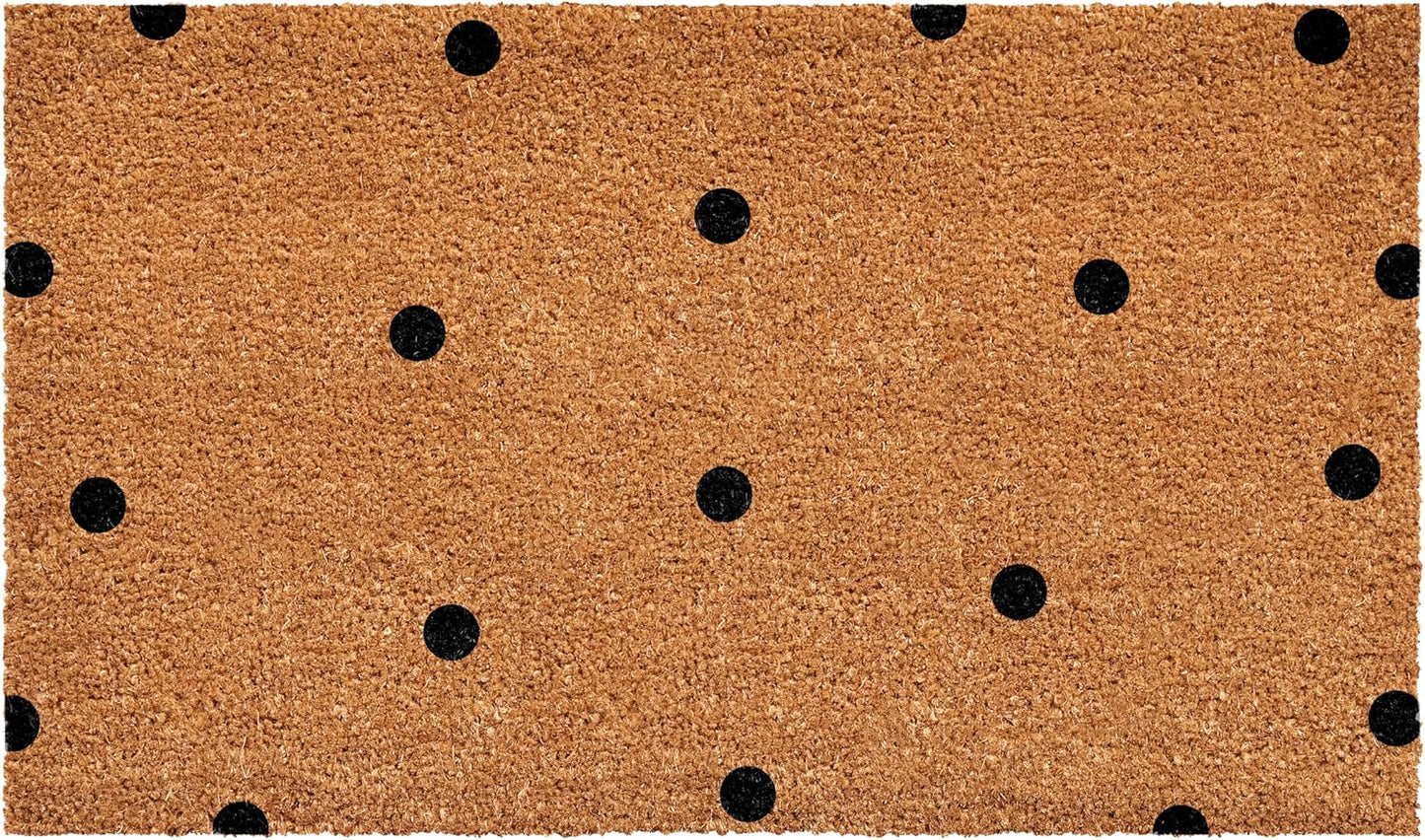 Felpudo negro con lunares 17x29pulg