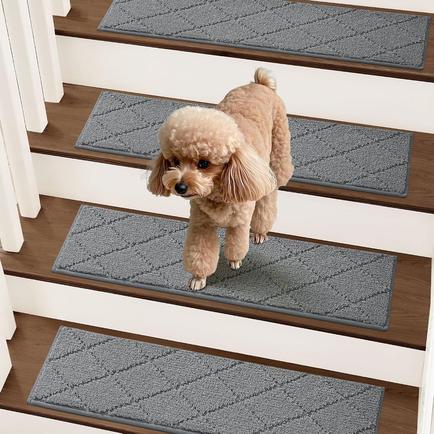 Alfombras peldaños madera 9x28pulg antideslizantes