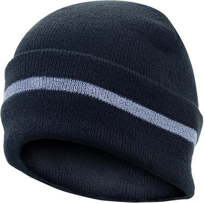 Gorro seguridad unisex punto negro con rayas reflectantes