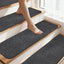 Alfombra antiderrap peldaños madera 28x9" color negro