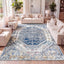 Alfombra bohemio crema/azul 3x5ft sala dormitorio cocina