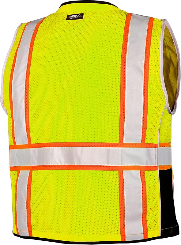 Chaleco seguridad poliéster resistente color verde lima 3XL