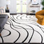 Alfombra área 8x12ft 1.2" marfil y negro no pelusa
