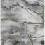 Alfombra decorativa 2'3x4' gris y dorado abstracta