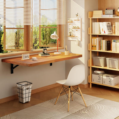 Mesa plegable para pared con madera pino 36x22 pulg con estante