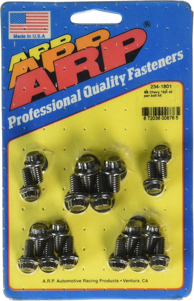 Kit perno aceite 12 puntos acero moly cromado negro Chevy