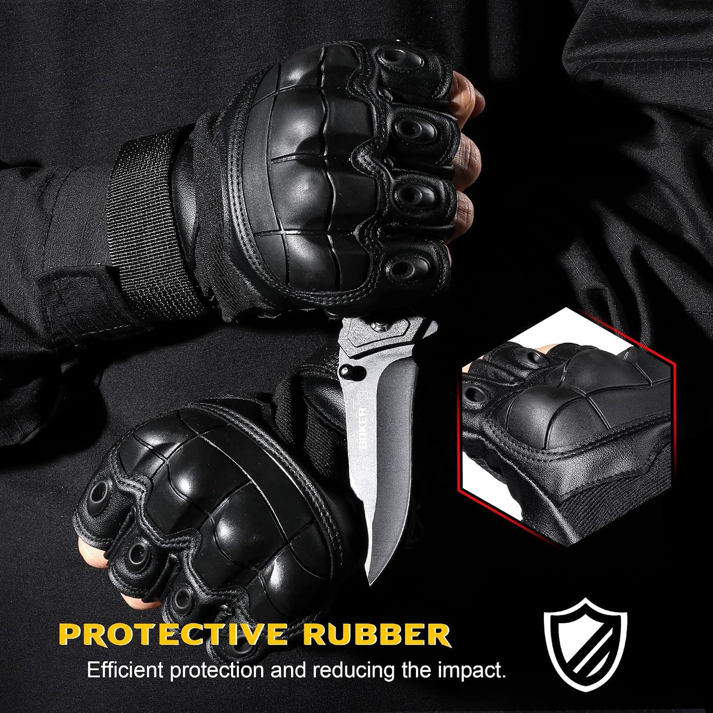Guantes tácticos sin dedos para moto ciclismo escalada