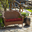 Cojín banco mimbre exterior 41.5x18pulg resistente rojo rubí