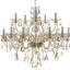 Candelabro cristal techo 15 luces color cognac