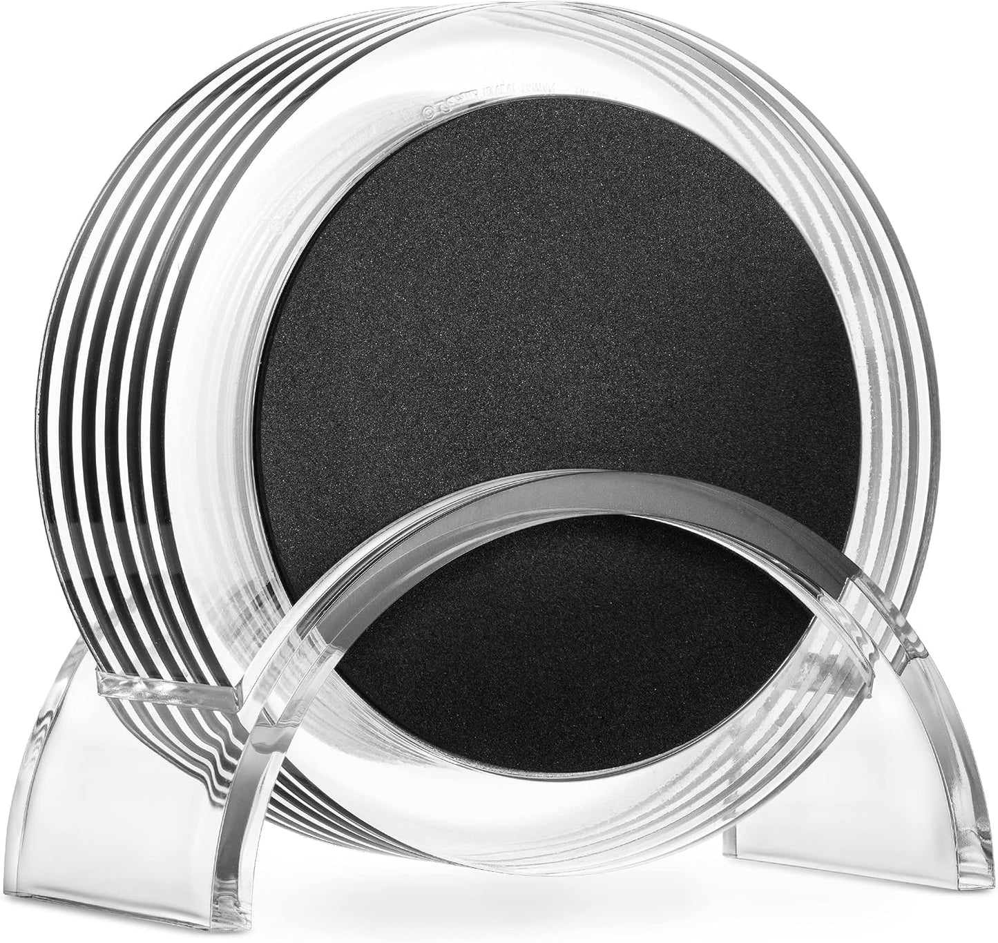 Set 6 posavasos acrílicos negros 4pulg para mesa