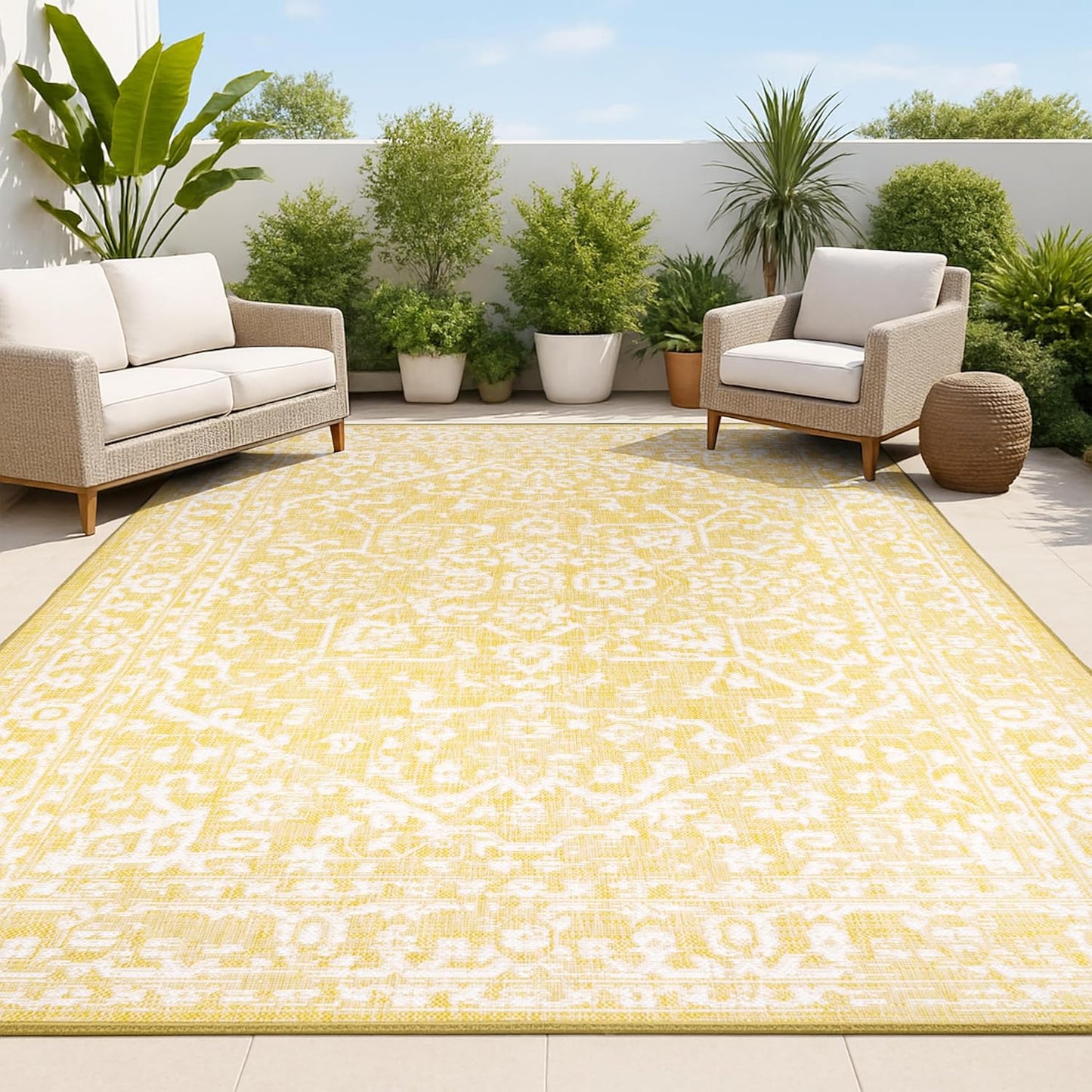 Alfombra Boho Medallion 4x6ft Texturizado Malta