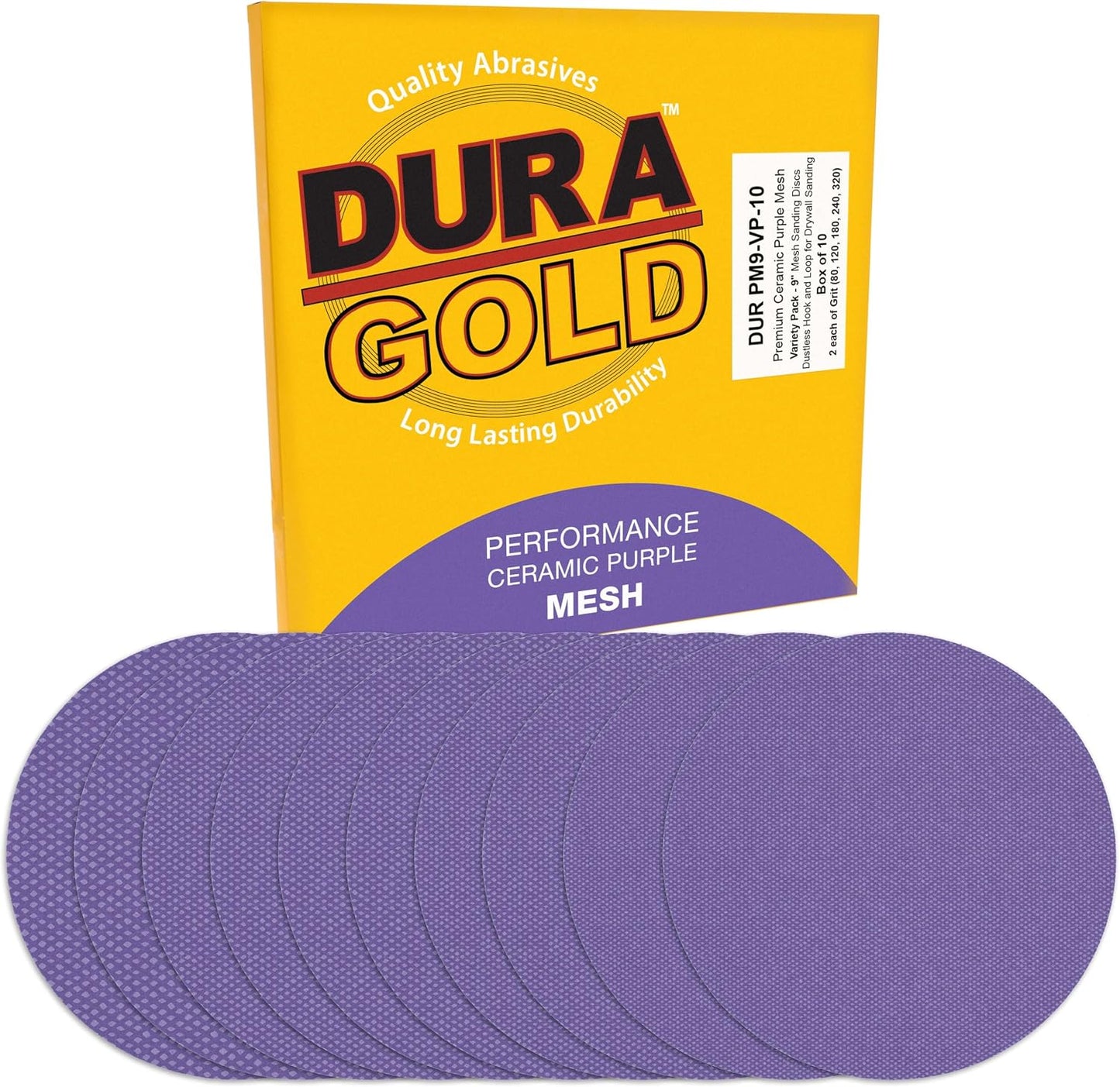 Discos lijado cerámica 9pulg pack 10 80-320 con gancho