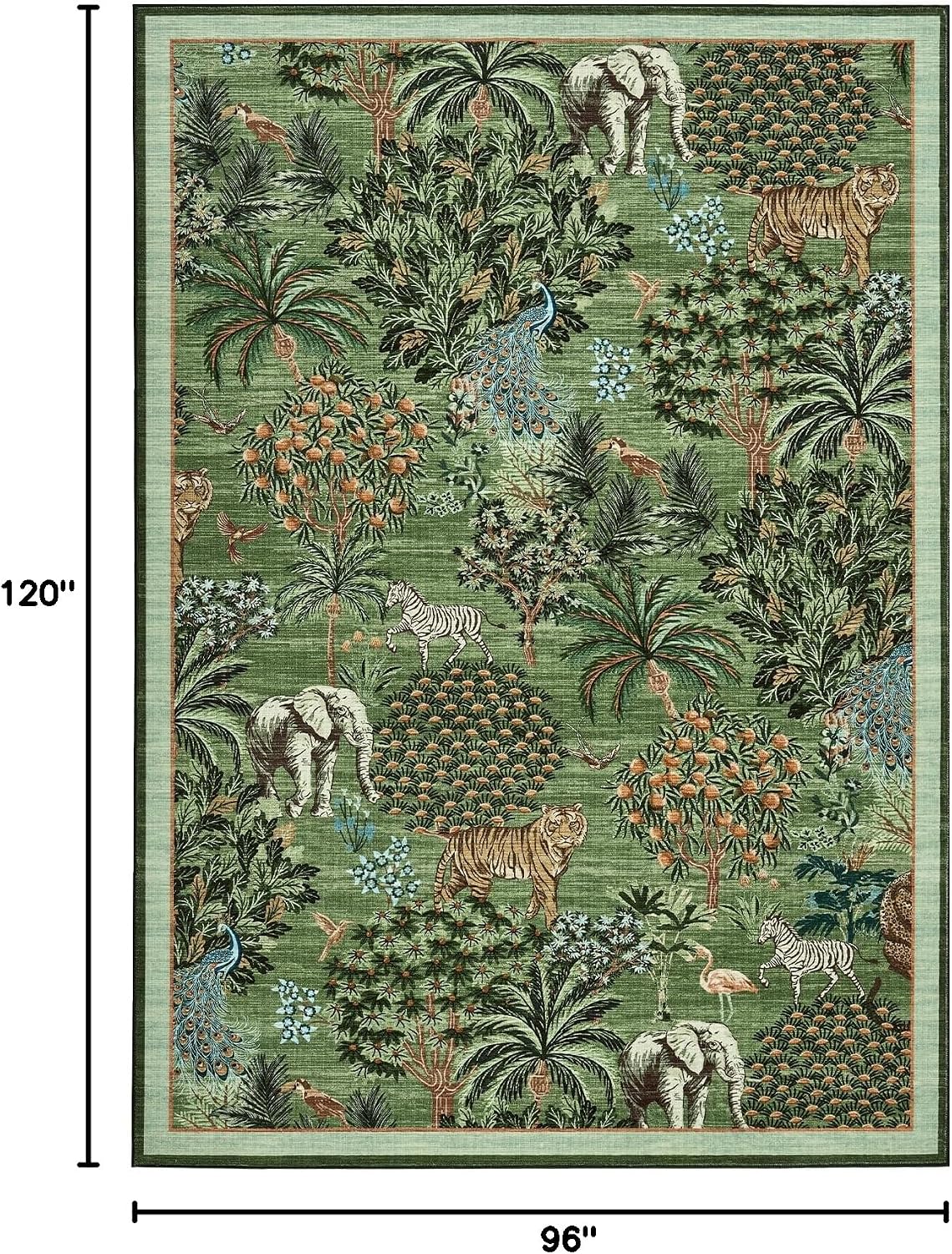 Alfombra Selva 8x10ft Lavable Antiderrap Pelo Bajo