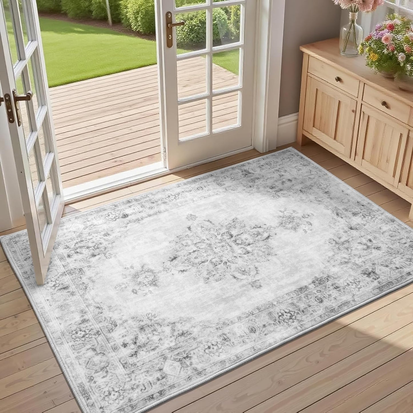 Alfombra lavable antideslizante para entrada y sala de estar