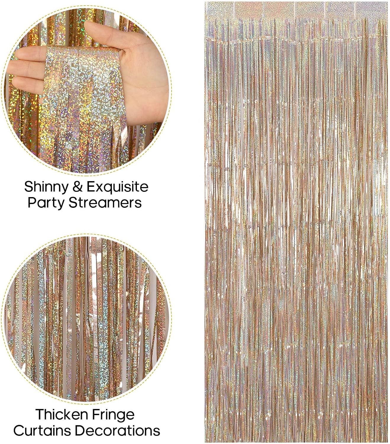 2 Cortinas Flecos Aluminio Decoración Fiesta Boda